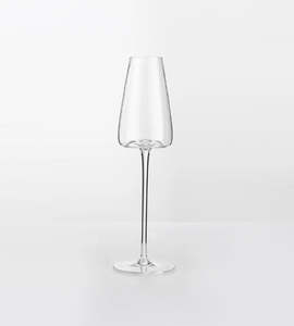 Wine Glasses 1: Home Lab I Melted Crystal Champagne Flute I Set of 4 I Clear