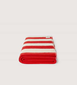 Assembly Label | Signature Stripe Beach Towel | Chilli/Cream
