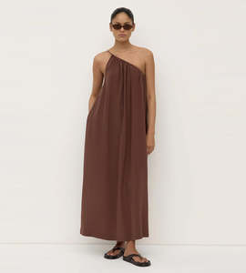 Clothing: Assembly Label | Mila Asymmetrical Maxi Dress | Espresso