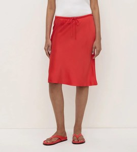 Assembly Label | Pippa Silk Knee Length Skirt | Chilli