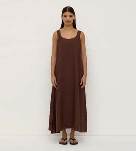 Assembly Label | Maree Linen Midi Dress | Espresso
