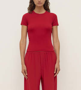 Tops: Assembly Label | Zali Short Sleeve Tee | Mulberry