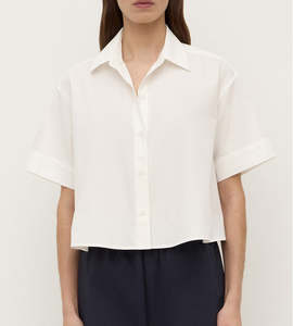 Tops: Assembly Label | Lima Cropped Shirt | White