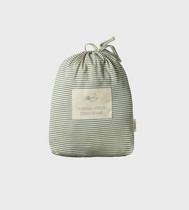 Bassinet Cot Sheets: Nature Baby | Jersey Fitted Sheet | Nettle Pinstripe