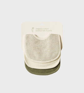 Nature Baby | Dribble Bibs 3 Pack | Nettle Pinstripe/Natural/Nettle