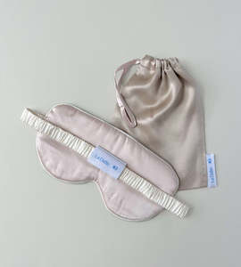 La Dailie | The Deep Sleep Silk Eye Mask | Soft Pink/Taupe