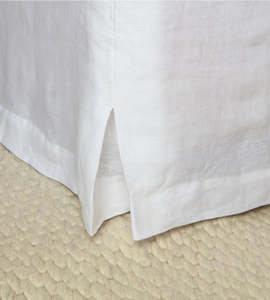Bed Linen: French Flax Linen Bed Skirt | White