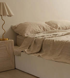 100% French Flax Linen Sheet set | Natural Oat