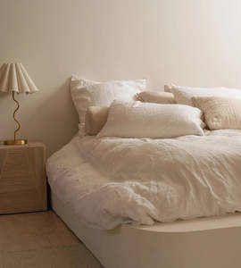 100% French Flax Linen Duvet Cover Set | White