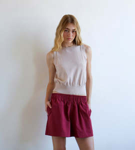 Commonplace | Whimsy Cotton Vest | Pink Beige