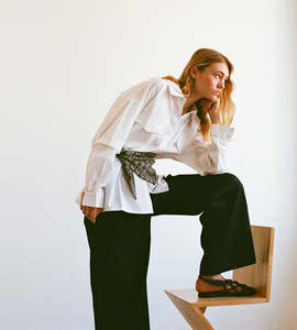 Commonplace | Pleated Front Trouser | Black