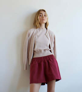 Clothing: Commonplace | Whimsy Cotton Cardigan | Pink Beige
