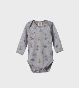 Nature Baby | Merino Wool Long Sleeve Bodysuit | Best Friend Print Merino