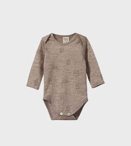 Nature Baby | Merino Wool Long Sleeve Bodysuit | Bramble Burrow Print