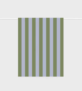 Lettuce | Tea Towel | Bold Stripe Periwinkle + Olive