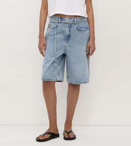 Shorts: Assembly label | Loose Fit Long Denim Short | Mid Stone Wash