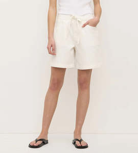 Shorts: Assembly Label | Bobbie Twill Midrise Short | Antique White