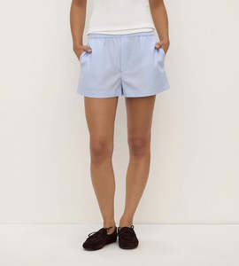 Shorts: Assembly Label | Havana Stripe Poplin Short | Blue/White Stripe