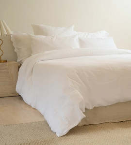 Cotton Bedding: 100% Cotton Waffle Duvet Set | White