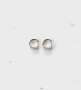 Sophie | Rock Stack Huggies | Silver