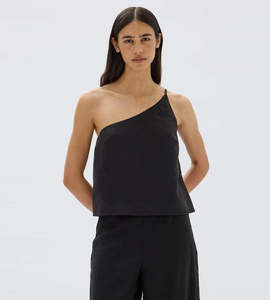 Tops: Assembly Label | Farriday Silk Linen Asymmetric Top | Black