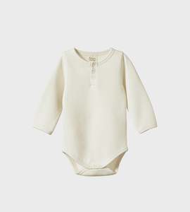 Nature Baby | Henley L/S Bodysuit Waffle | Natural
