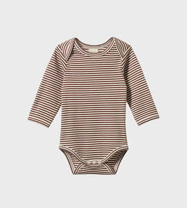 Nature Baby | Long Sleeve Bodysuit | Pinecone Stripe