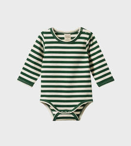Nature Baby | Stretch Jersey L/S Bodysuit | Eden Sea Stripe