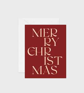 Father Rabbit 1: Father Rabbit Stationery | Card | Merry Christmas Modern Burgundy