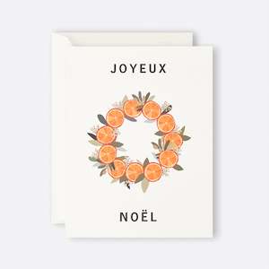Father Rabbit Christmas Cards: Father Rabbit Stationery | Card | Joyeux Noel Oranges