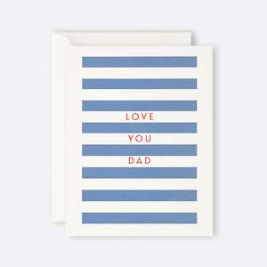 Father Rabbit Fathers Day Cards: Father Rabbit Stationery | Card | Love You Dad Stripes
