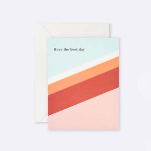 Lettuce | Card | Have the Best Day Red + Orange Stripe