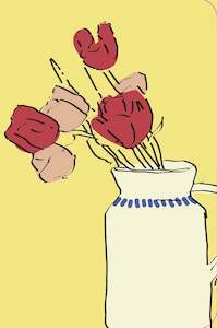 Father Rabbit | Hardcover Notebook | Jug with Flowers