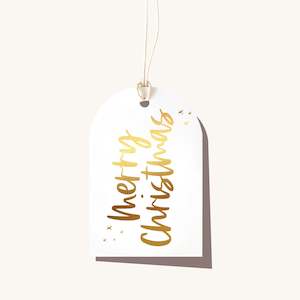 Elm Paper | Tag | Merry Christmas Gold