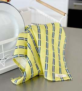Lettuce Tea Towels: Lettuce | Tea Towel | Ribbon Stripe