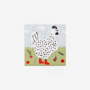 Father Rabbit Kids Hanging Puzzles: Father Rabbit | Rooster Red Boots 16 Piece Puzzle | Hanging Gift Box