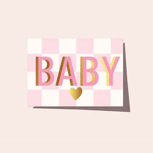 Kids Baby Cards: Elm Paper | Card | Checkers Baby Pink