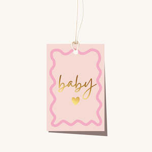 Kids Baby Cards: Elm Paper | Tag | Baby Wavy Pink