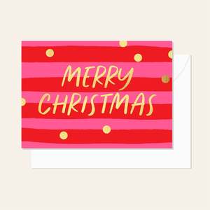 Elm Paper | Merry Christmas Stripe Neon Card