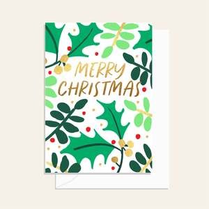 Elm Paper | Merry Christmas Foliage Card