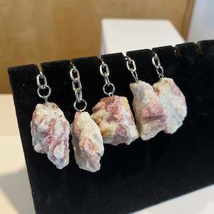 Crystal Accessories: Pink Tourmaline Rough Keychain