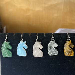 Crystal Accessories: Carved Unicorn Keychain