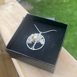 Necklaces: Citrine Tree Of Life Crystal Chip Pendant