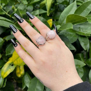 Rings: Rose Quartz Heart Ring