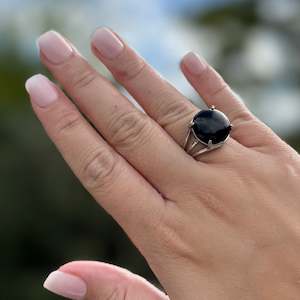 Obsidian Crystal Ring