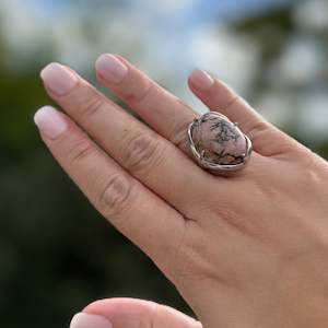 Rhodonite Crystal Ring