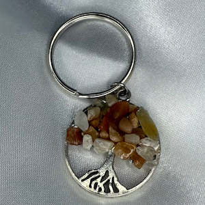Crystal Accessories: Carnelian Crystal Chip Tree Keychain