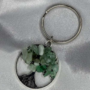 Crystal Accessories: Aventurine Crystal Chip Tree Keychain