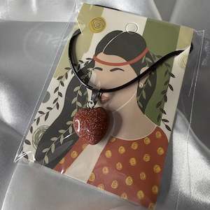 Goldstone Heart Necklace