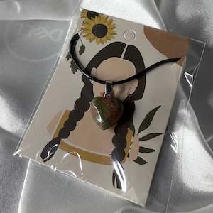 Unakite Heart Necklace